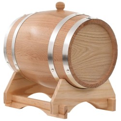 Tonneau à vin avec robinet Chêne massif 12 L 