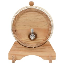 Tonneau à vin avec robinet Chêne massif 12 L 