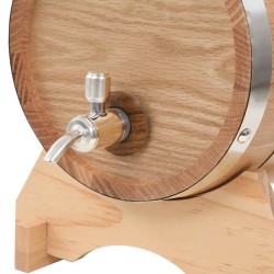 Tonneau à vin avec robinet Chêne massif 12 L 