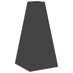 braséro avec rangement pour bûches - noir 50 x 50 x 100 cm - en acier 