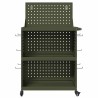 Chariot à outils avec étagère avec roue Vert olive 65 x 35 x 111 cm Métal 