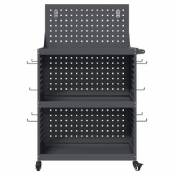Chariot à outils avec étagère avec roue avec stockage Anthracite 65 x 35 x 111 cm 