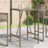 Table de bar d’extérieur gris 70x70x110 cm poly rotin 