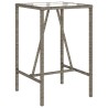 Table de bar d’extérieur gris 70x70x110 cm poly rotin 
