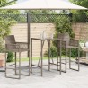 Table de bar d’extérieur gris 70x70x110 cm poly rotin 