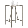 Table de bar d’extérieur gris 70x70x110 cm poly rotin 