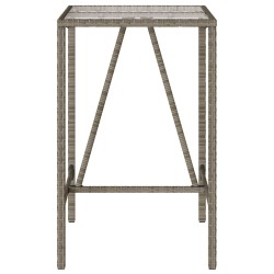 Table de bar d’extérieur gris 70x70x110 cm poly rotin 