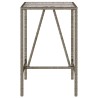 Table de bar d’extérieur gris 70x70x110 cm poly rotin 