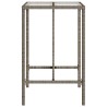 Table de bar d’extérieur gris 70x70x110 cm poly rotin 