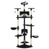Arbre à chat avec griffoirs en sisal 203 cm noir et blanc 