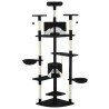 Arbre à chat avec griffoirs en sisal 203 cm noir et blanc 