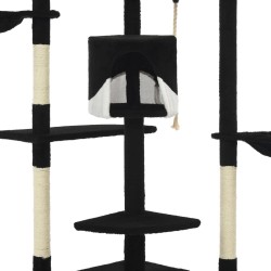 Arbre à chat avec griffoirs en sisal 203 cm noir et blanc 