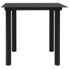 Table à dîner de jardin Noir 80x80x74 cm Acier et verre 