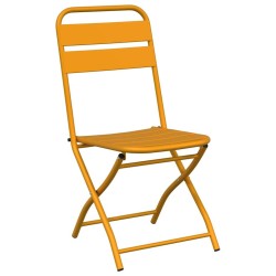 Chaises de jardin pliantes 2 pièces Jaune Moutarde 42x52x82 cm Acier thermolaqué 