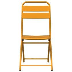 Chaises de jardin pliantes 2 pièces Jaune Moutarde 42x52x82 cm Acier thermolaqué 