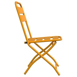 Chaises de jardin pliantes 2 pièces Jaune Moutarde 42x52x82 cm Acier thermolaqué 