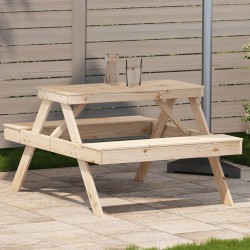 Table de pique-nique 105x134x75 cm bois massif de pin 