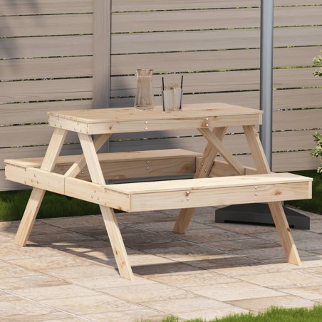 Table de pique-nique 105x134x75 cm bois massif de pin 