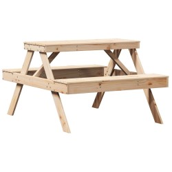 Table de pique-nique 105x134x75 cm bois massif de pin 