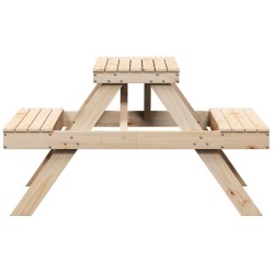 Table de pique-nique 105x134x75 cm bois massif de pin 