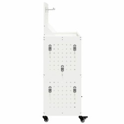 Chariot à outils avec étagère avec roue avec stockage Blanc 65 x 35 x 111 cm Métal 