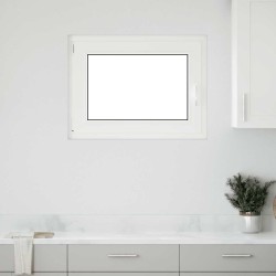 Fenêtre de sous-sol« RISOR » 80 x 50 cm oscillo-battante DIN gauche blanche 