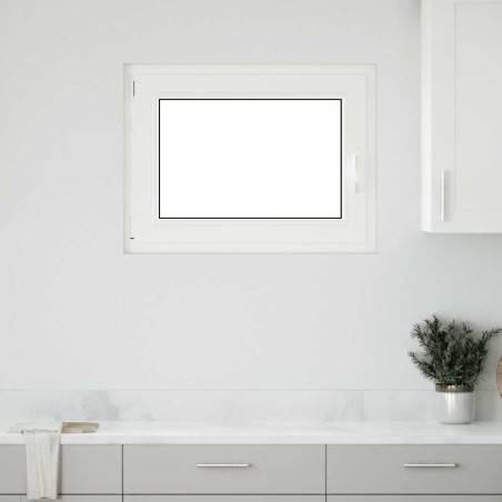 Fenêtre de sous-sol« RISOR » 80 x 50 cm oscillo-battante DIN gauche blanche 
