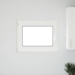 Fenêtre de sous-sol« RISOR » 80 x 50 cm oscillo-battante DIN gauche blanche 