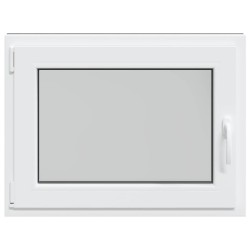 Fenêtre de sous-sol« RISOR » 80 x 50 cm oscillo-battante DIN gauche blanche 