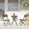 Chaises de jardin pliantes 2 pcs Vert foncé 42x52x82 cm Acier revêtu de poudre 