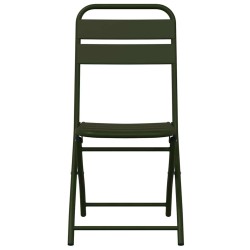 Chaises de jardin pliantes 2 pcs Vert foncé 42x52x82 cm Acier revêtu de poudre 