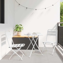 Chaises de jardin pliantes 2 pcs Blanc Acier 