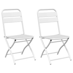 Chaises de jardin pliantes 2 pcs Blanc Acier 