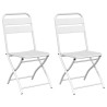 Chaises de jardin pliantes 2 pcs Blanc Acier 
