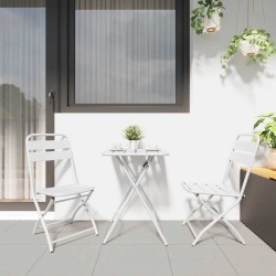 Chaises de jardin pliantes 2 pcs Blanc Acier 
