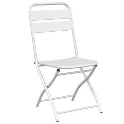 Chaises de jardin pliantes 2 pcs Blanc Acier 