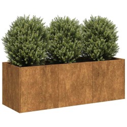 Jardinière rouillé 120x40x40 cm acier inoxydable 