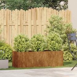 Jardinière rouillé 120x40x40 cm acier inoxydable 