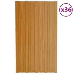 Panneaux de toiture 36 pcs acier galvanisé naturel 80x45 cm 