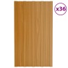 Panneaux de toiture 36 pcs acier galvanisé naturel 80x45 cm 