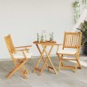 Chaises de jardin pliantes avec coussin blanc 2 pièces en bois d'acacia solide 