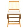 Chaises de jardin pliantes avec coussin blanc 2 pièces en bois d'acacia solide 