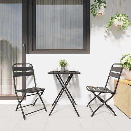 Chaises de jardin pliantes 2 pcs Anthracite 42x52x82 cm Acier enduit de poudre 