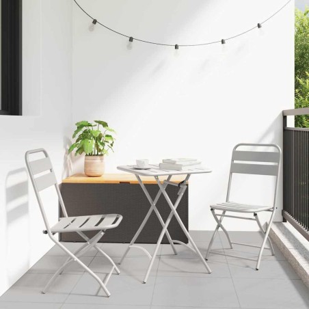 Chaises de jardin pliantes 2 pcs Beiges 42x52x82 cm Acier enduit de poudre 