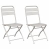 Chaises de jardin pliantes 2 pcs Beiges 42x52x82 cm Acier enduit de poudre 