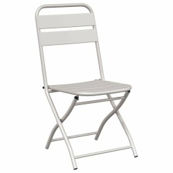 Chaises de jardin pliantes 2 pcs Beiges 42x52x82 cm Acier enduit de poudre 