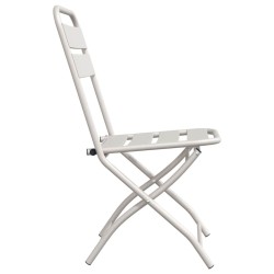 Chaises de jardin pliantes 2 pcs Beiges 42x52x82 cm Acier enduit de poudre 