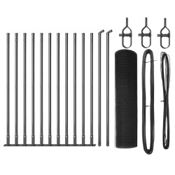 Kit de clôture Set de 2 Gris Métal 25 x 0.5 m Durable 