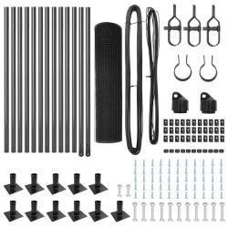 Kit de clôture Set de 2 Gris Métal 25 x 0.5 m Durable 
