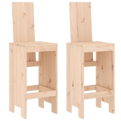Tabourets de bar lot de 2 40x42x120 cm bois massif de pin 